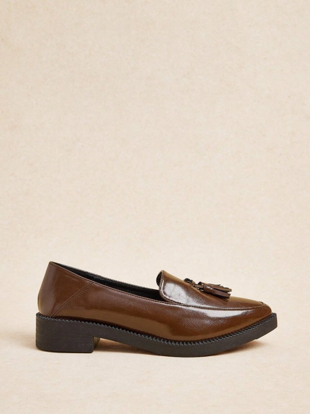 Dark Brown Casual Women's Mule Loafers With Tassel Decor
